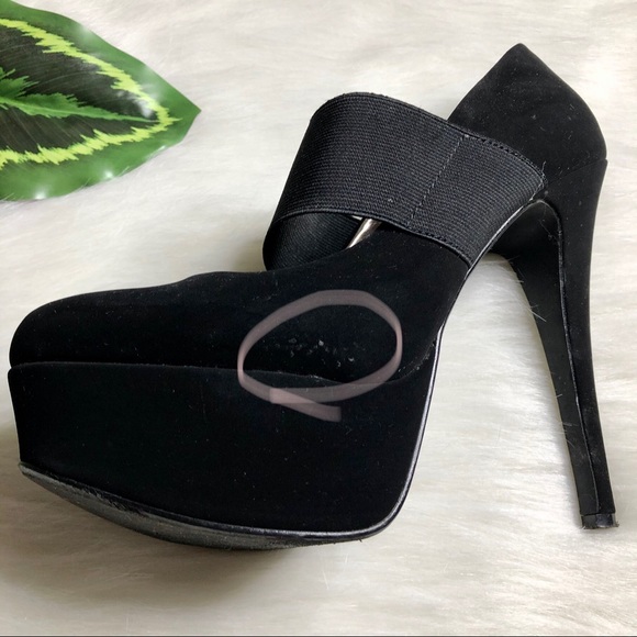 AKIRA Black Strap Stiletto Platform Heels Size 8.5 - Picture 5 of 9